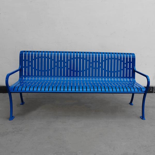 Laser-Cut Outdoor Metal Benches Square Steel Legs Durable And Safe