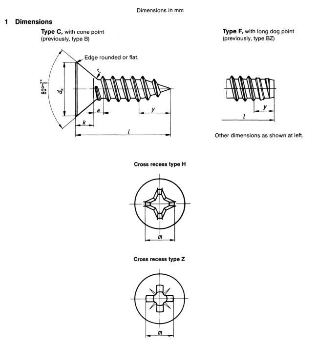 DIN 7982 Pozidriv Countersunk Head Self Tapping Screws Phillips Alternative