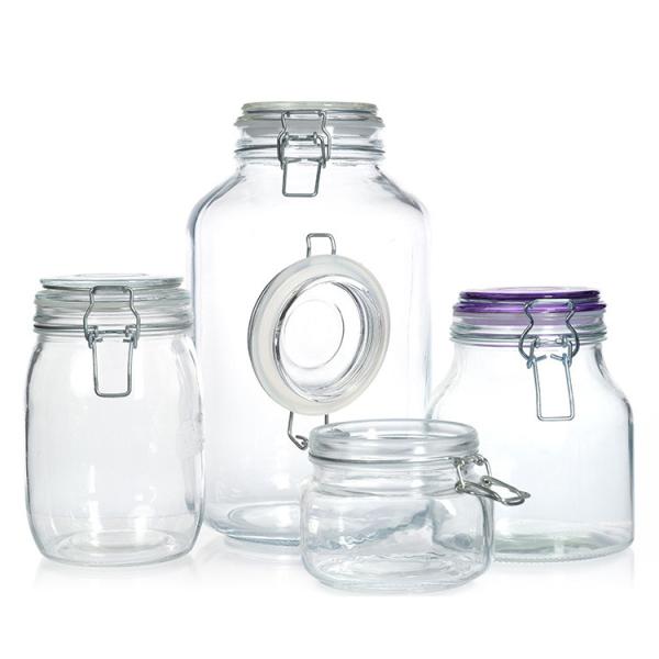 Garra de armazenamento de vidro de alta qualidade 4oz 8oz 10oz 12oz 16oz 25oz 32oz Garra de vidro Mason