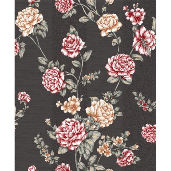 PVC vinyl wallpaper European flower design fashion washable waterproof