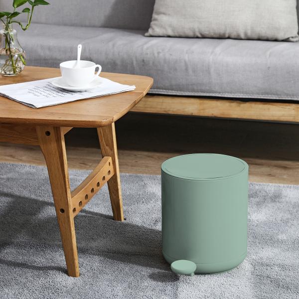 Organizador de sala de estar contemporânea passo no contentor de lixo com fechamento suave