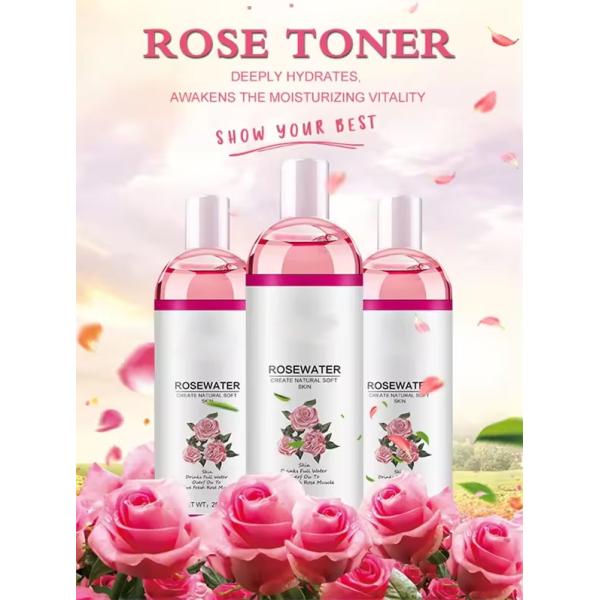 Toneur facial naturel organique hydratant hyaluronique eau essentielle eau de rose