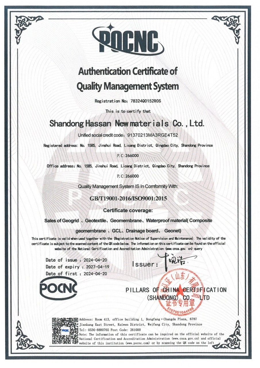 Shandong Hassan New Materials Co.,Ltd Сертификации