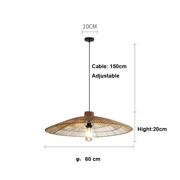 Customized Rattan Pendant Light Chandelier For Homestay Zen Tea Room