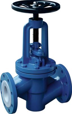 Eco Friendly Fluorine Lined Globe Stop Valve With PTFE Seat Various Drive Modes