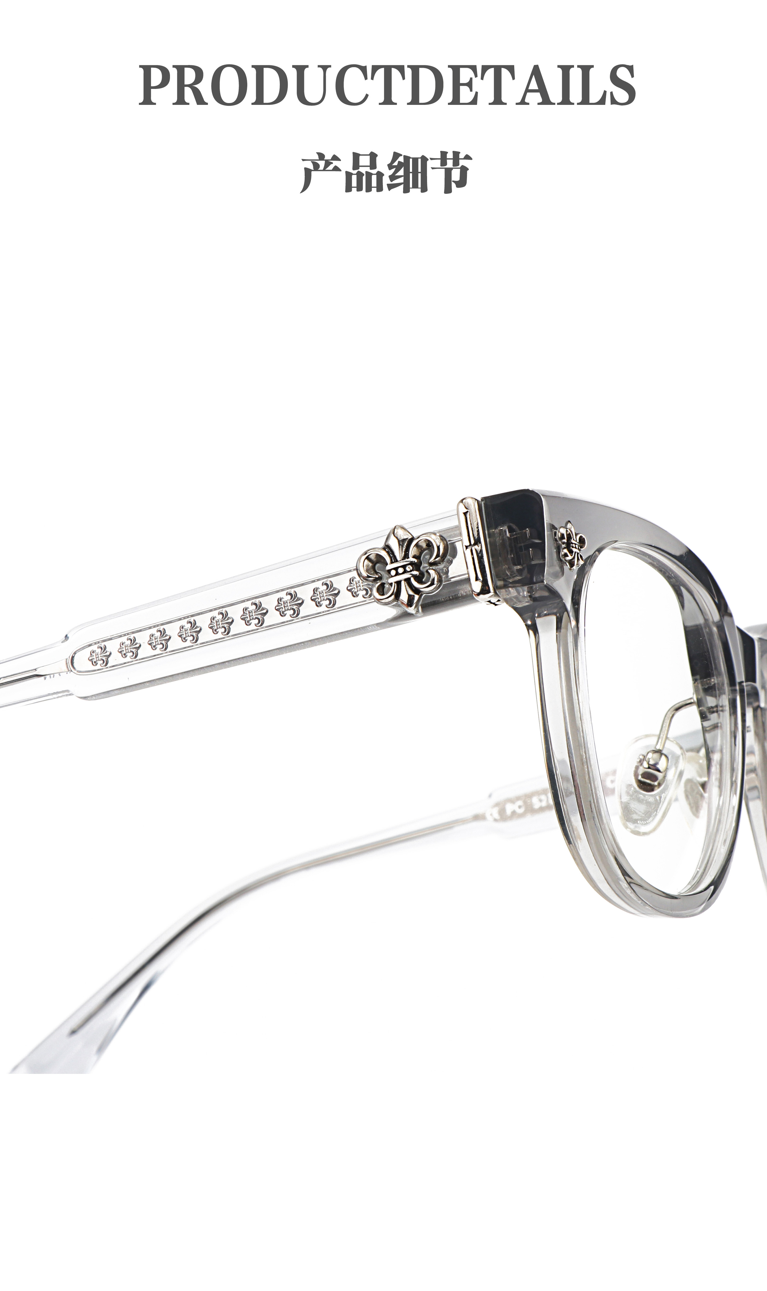 clear Acetate Round Frame Black Gold Transparent Optical Prescription Presbyopia Multifocal Cool Myopia Glasses for Men Women