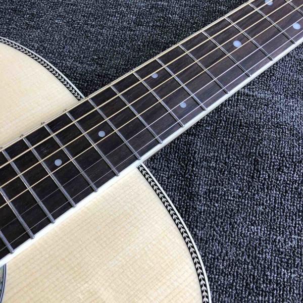 Custom AAAAA All Solid Wood Spruce 41 Inch Herringbone Binding Acoustic Guitar