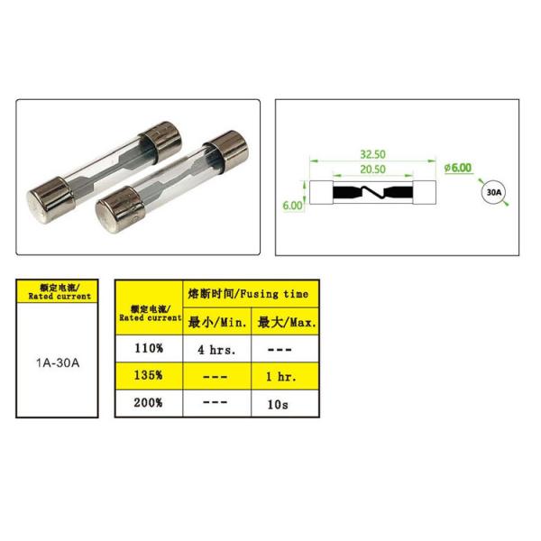 установка сплава цинка dC взрывателей 32V стеклянной лампы 6x30mm AGC осевая освинцованная