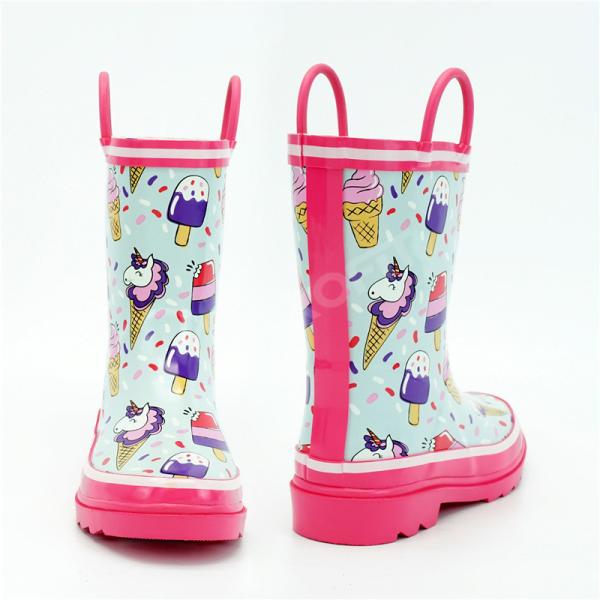 28EU Slip Resistant Rain Boots , SA8000 Kids Pink Rain Boots