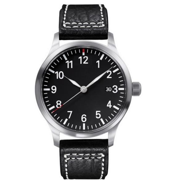 Custom Women / Men Fashion Watches With Genuine Leather Band , Stainless Steel Caseback