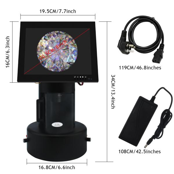 8 LCD Screen Jewelry Making Microscope 5-50mm Lens Focal Length