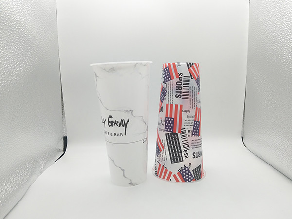 Milk Tea Disposable PP Plastic Cup , Printed Plastic Cups Customized Logo
