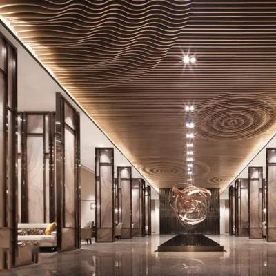 Sound Absorption Metal Ceiling Design 1100 Aluminum Alloy With Lighting