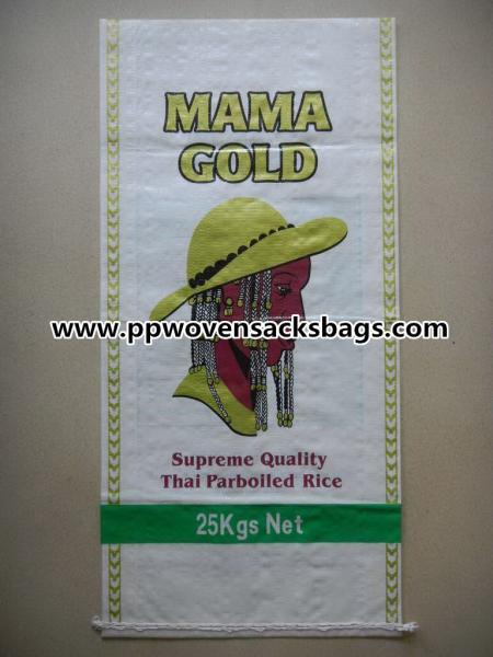 25kg BOPP Lamiated PP Woven Rice Bags / MAMA GOLD Multi-color Printed Rice Bags