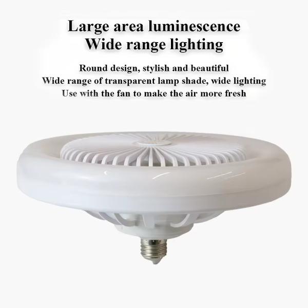 Ventilateur de plafond LED moderne de 30W dimmable avec douille E27 et vitesse du vent réglable pour chambre à coucher