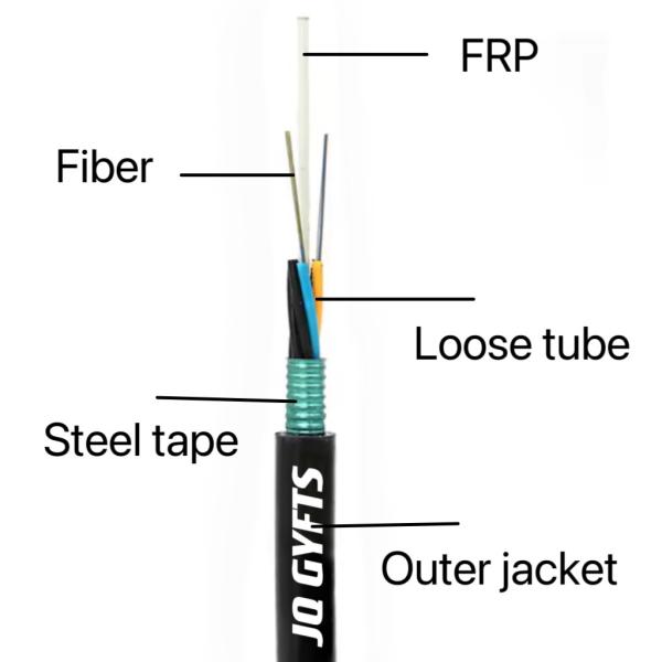 GYFTS para exterior de modo único FRP resistência membro fita de aço fibra óptica blindado cabo