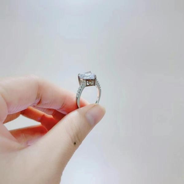 3.5G 925 Sterling Silver Wedding Rings With Diamonds Zircon