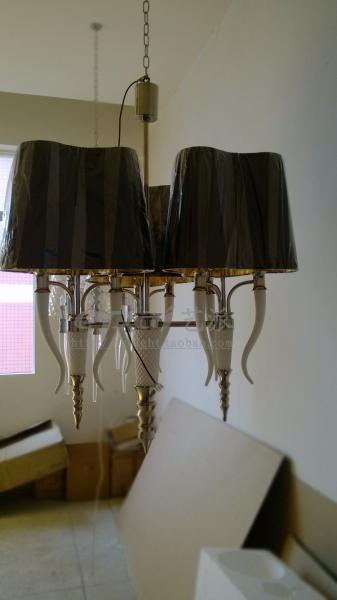 Pillar candle chandelier with Horns metal arm decoration (WH-MI-49)