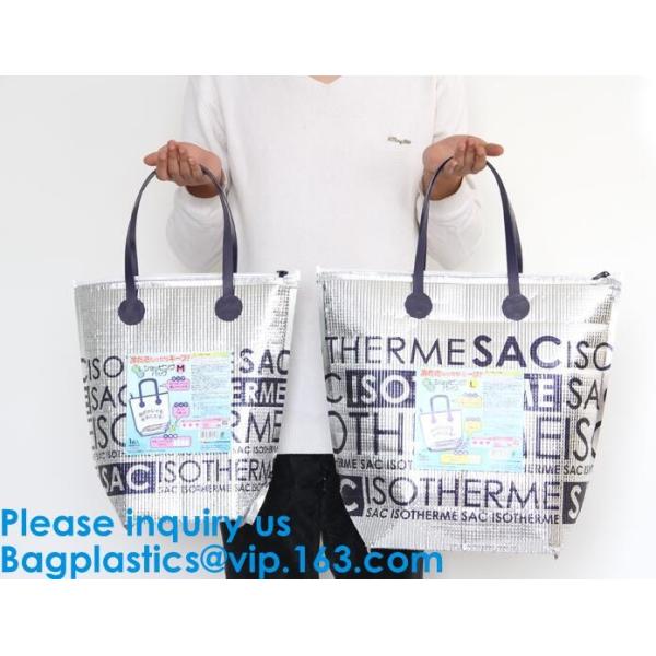 Insulated Thermal Non Woven Aluminum Foil Cooler Bag For Frozen Food,Reusable Insulated Aluminum Foil Thermal Lunch Cool
