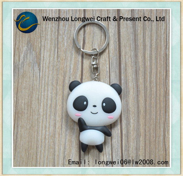 Panda Soft Rubber Keychain 2D / 3D Design 3 - 4mm Thickness