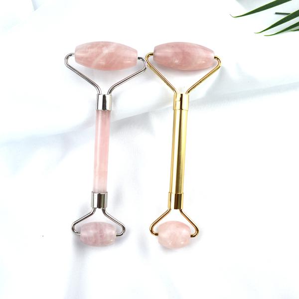 Face Massage Equipment Pink Rose Quartz Gua Sha Massage Natural Jade Ice Roller for Anti Aging Therapy Nephrite Stone