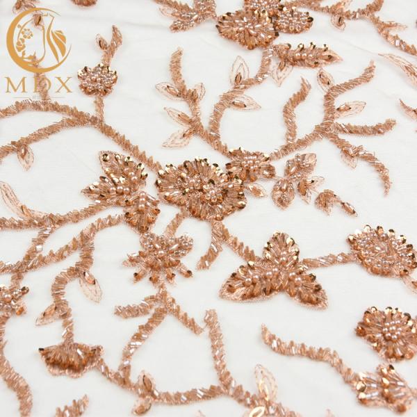 Расстворимая в воде золотая ткань шнурка отбортовала ткань шнурка платья полиэстера Bridal