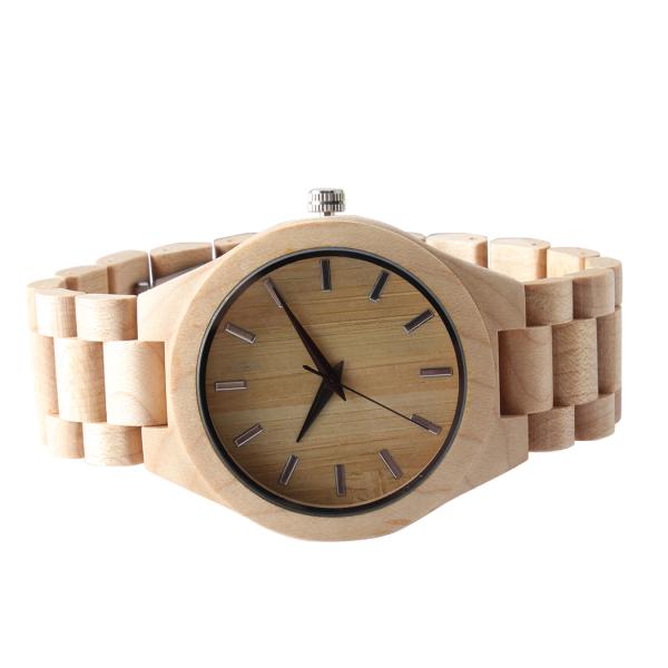 Design hot sell natural bamboo wooden watch maple wooden strap watches