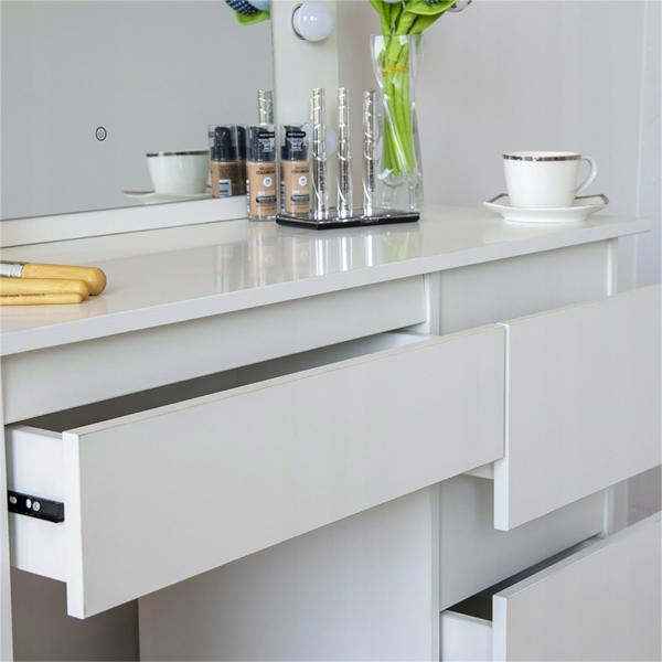 Knock Down Touch Screen MDF Wood Mirrored Dresser With Led Mirror