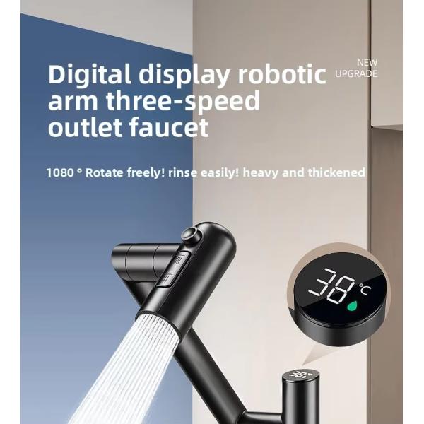 Modern 304 stainless steel single-hole installation kitchen and bathroom faucet, cold and hot dual-purpose ceramic basin faucet, electric faucet