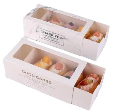 Kraft Cardboard Bakery Packaging Box With Clear Display Window Food Grade Cake Snacks Bakery Gift Box