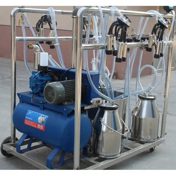 Four Bucket Mobile Vacuum Pump Milking Machine with 60:40 Pulsation Ratio and 380V-50Hz Power for Cows