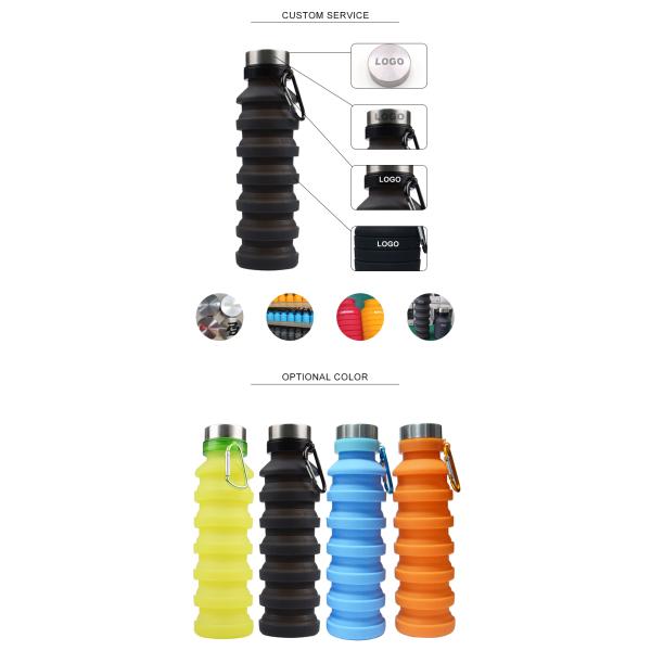 550ml Sport Silicone Portable Foldable Water Bottle