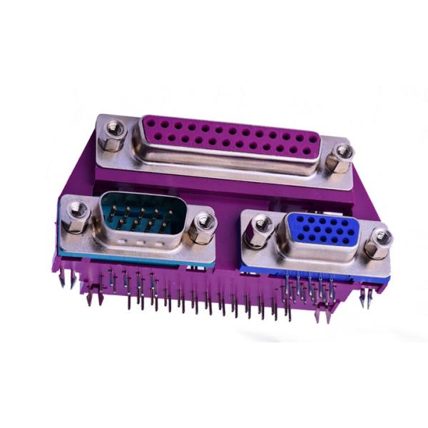 Right Angle 25 Pin D Type Connector , 90 Degree Plug In 9 Pin D Type Female Connector