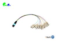 Varón del Fanout de cable del tronco de la élite MTP 0.9m m MTP a la PC 12F milímetro del SC con los 900μm OM3 50/125 30cm para el casete /panels de MPO/MTP-SC