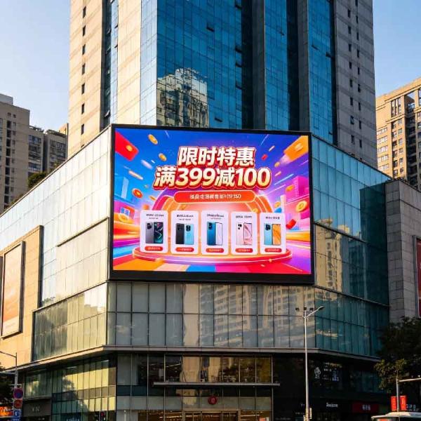 P10 Outdoor LED display screen, shopping mall activity screen, outdoor high protection, high brightness, high durability large screen