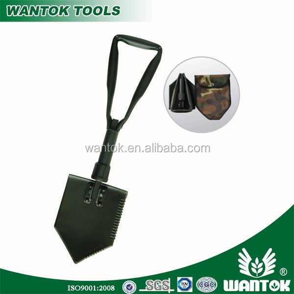 True Tempered S900 Folding Spade with Steel Tube Handle and Carbon Steel Construction