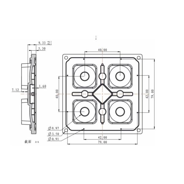 SMD5050 30 Degree Led Street Light Lens With Waterproof Gasket