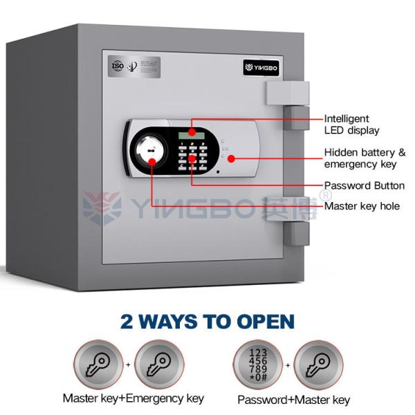 Security Dual Alarm Fireproof Safe Box With Classic Intelligent Panel Design YB/FH-42