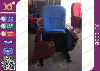 Long-term Comfort No Floor Fixed Blue PP Back Conferece Hall Chairs With MDF Pad