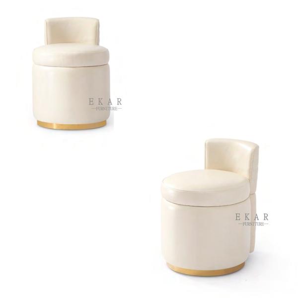 Modern White Leather Dresser Dressing Chair W002B16B