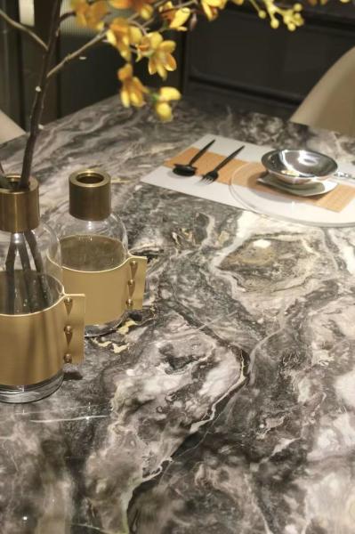 Venetian Brown Marble Dining Table with Polished Surface and Modern Style for High-End Spaces