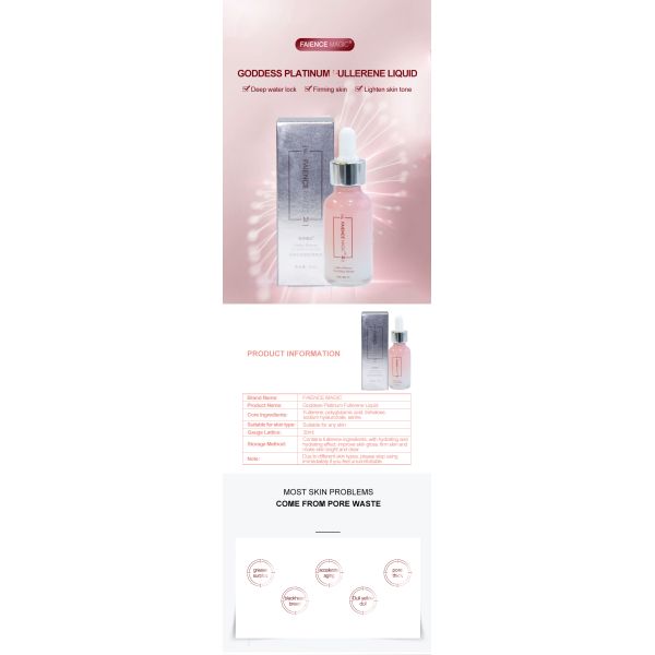 Professional Customized Platinum Fullerene Rose Facial Serum Beauty Salon Spa Skin Revitalizer for Firming Whitening Face