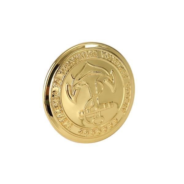 Decorative Sewing Gold 1 Military Metal Shank Buttons For Shirts Coat