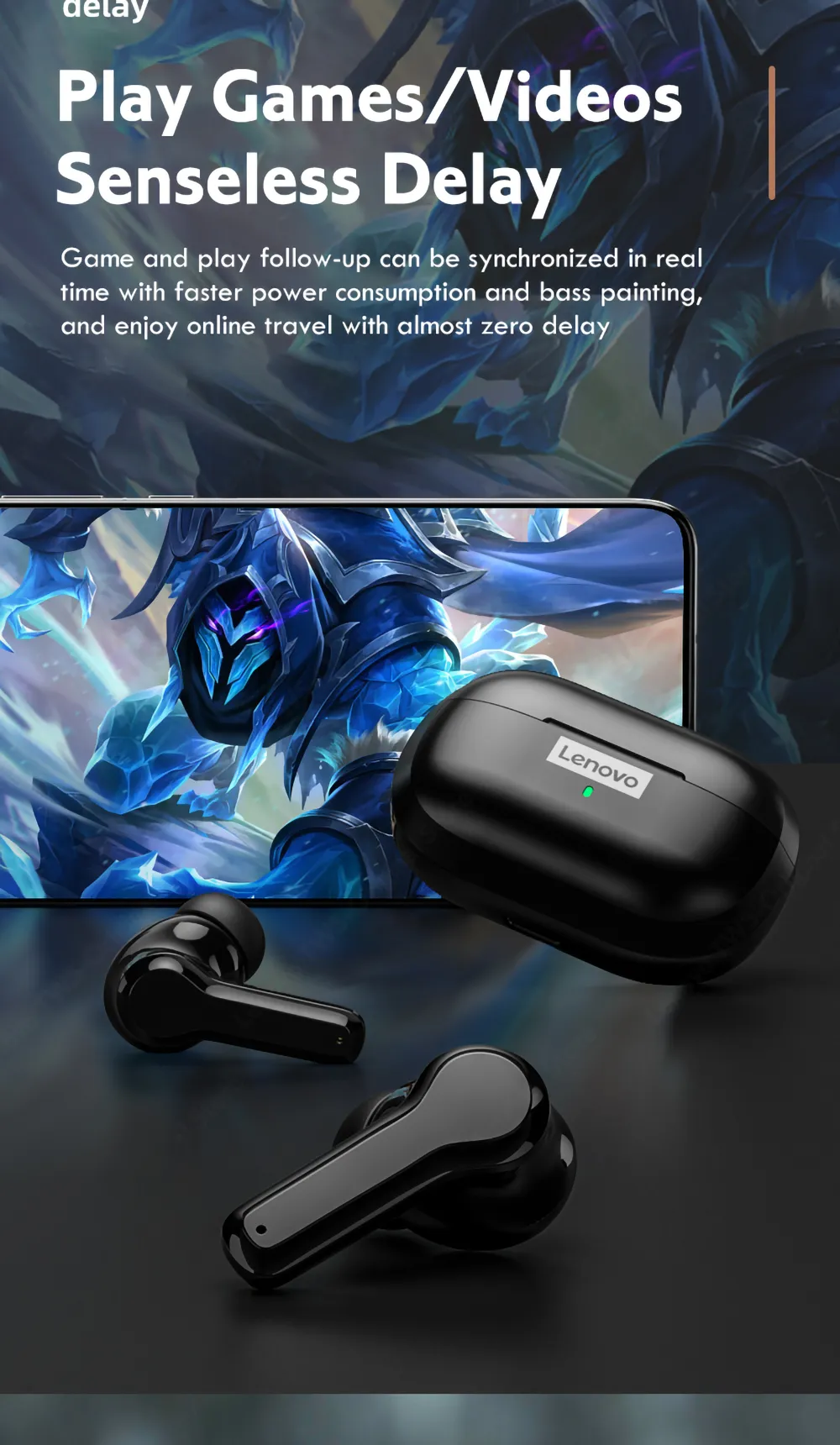 Lenovo LP1S Tws Wireless Bluetooth Earphones Touch Control IPX4