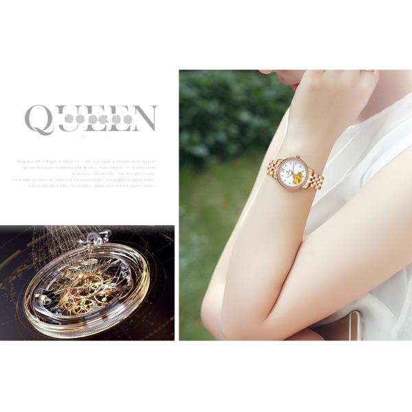 Наручные часы автоматических людей розового золота моды с задней частью нержавеющей стали