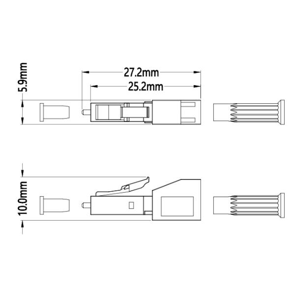 Мужской женский тип амортизаторы штепсельной вилки ST SC FC LC амортизаторов