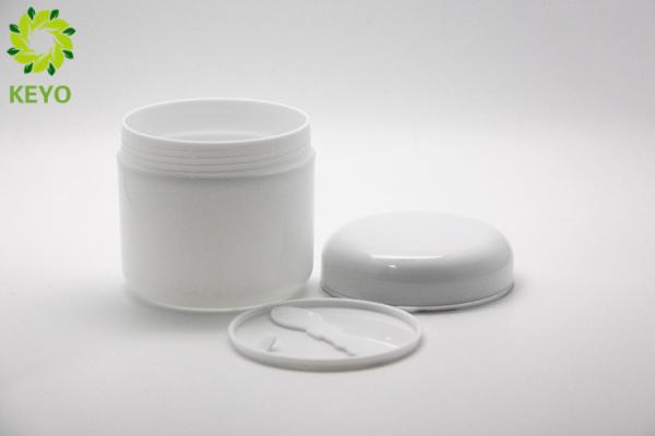 PP Plastic Body Cream Jars 300g White Color Wide Mouth Type With Spoon
