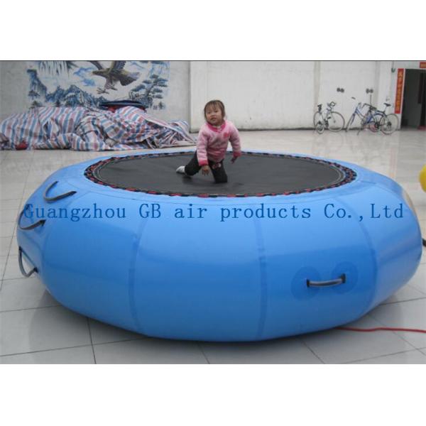Exciting Inflatable Water Game / Rave Sports Water Trampoline Blue Color