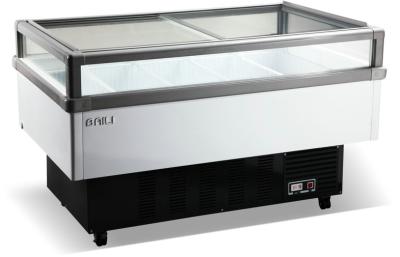 Congelador de refrigerador comercial 450L da ilha aberta da parte superior para a loja, pintura branca