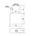 Rarlux Industrial Safety Durable High Security Solid Iron Disc Padlock 60-70mm with Plastic Painted Body and 3 Pcs Vane Keys